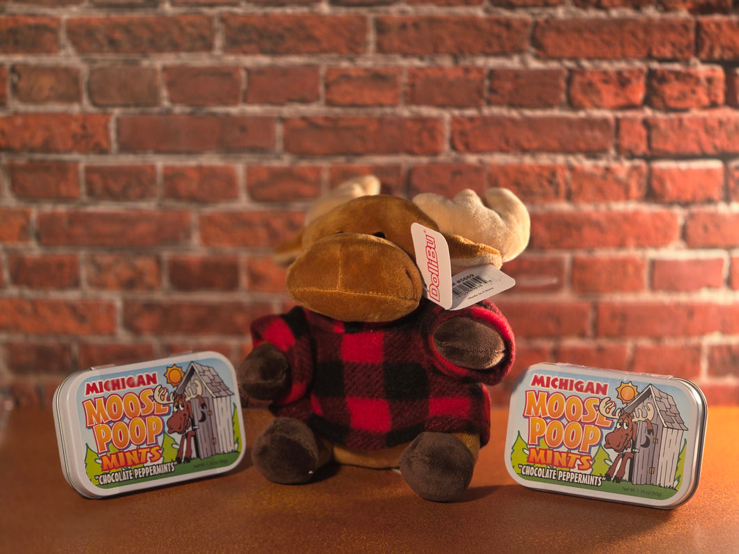 EXCLUSIVE - Christmas Michigan Moose Plush with Hoodie, 2 Michigan Moose Poop Mint Tins - 2025PLU6