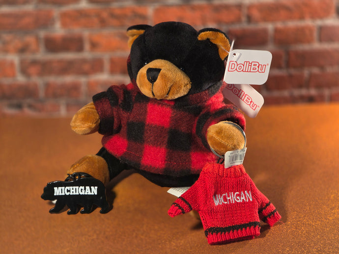 EXCLUSIVE Christmas Michigan Bear Plush with Hoodie w/ 2 keychains - 2025PLU3