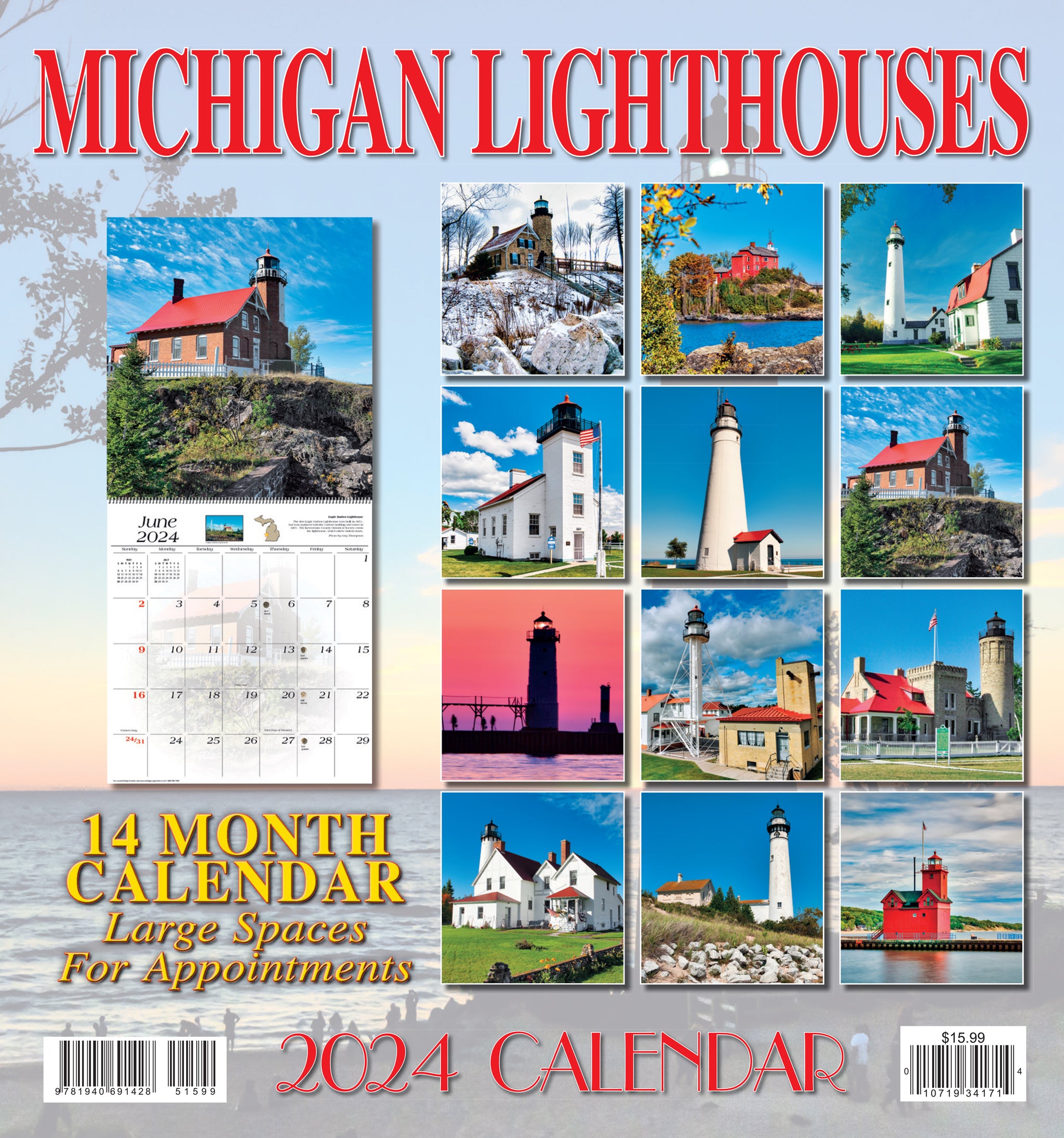 2024 Calendar Michigan Lighthouses 34171 Penrod/Hiawatha