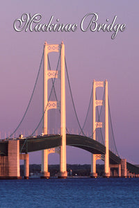 Post Card - Mackinac Bridge Sunset Vertical - 25 Pack