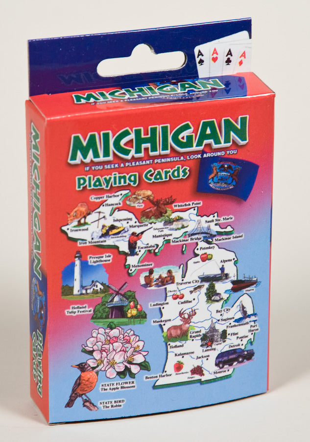 Playing Cards - Michigan Map / Red -24199