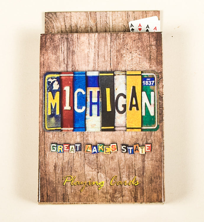 Playing Cards - Vintage License Plate Michigan - 24234