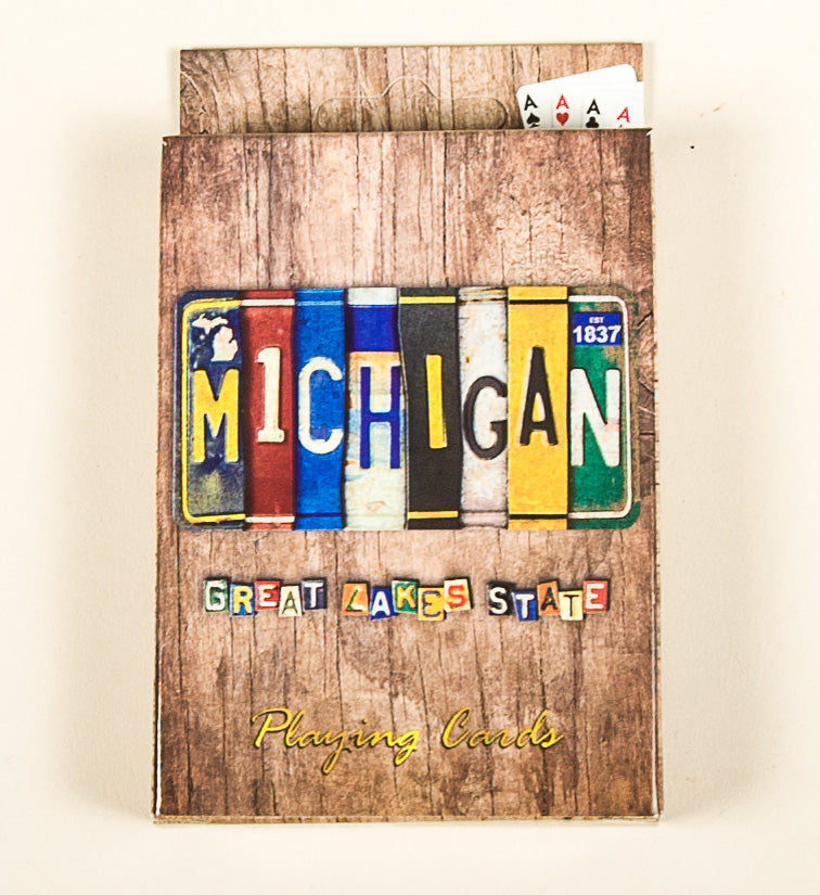 Playing Cards - Vintage License Plate Michigan - 1071924234