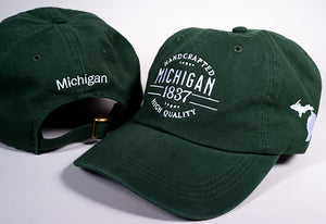 Michigan Hat - 1837 - Green & White - 83006