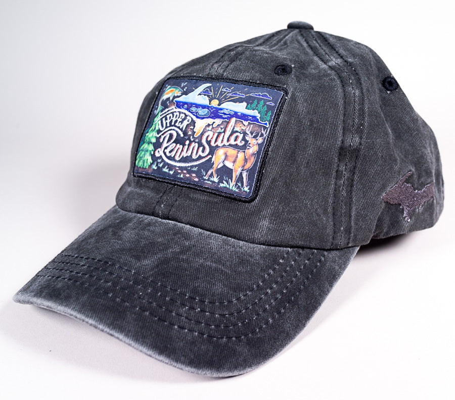 Upper Peninsula Hat - Chalk Art - Black Denim - 83007