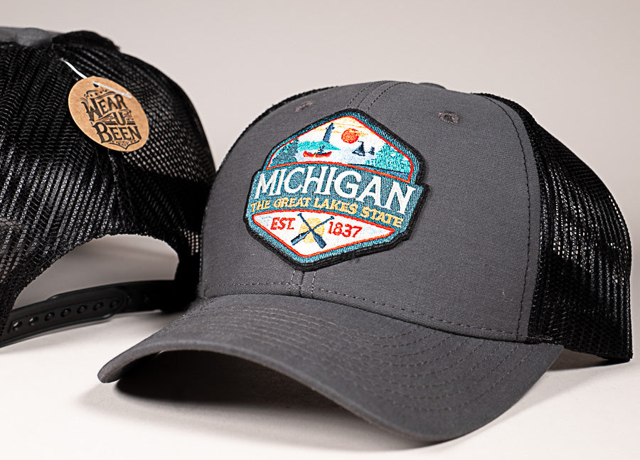 Hat Michigan Badge Art Mesh Back- 83011